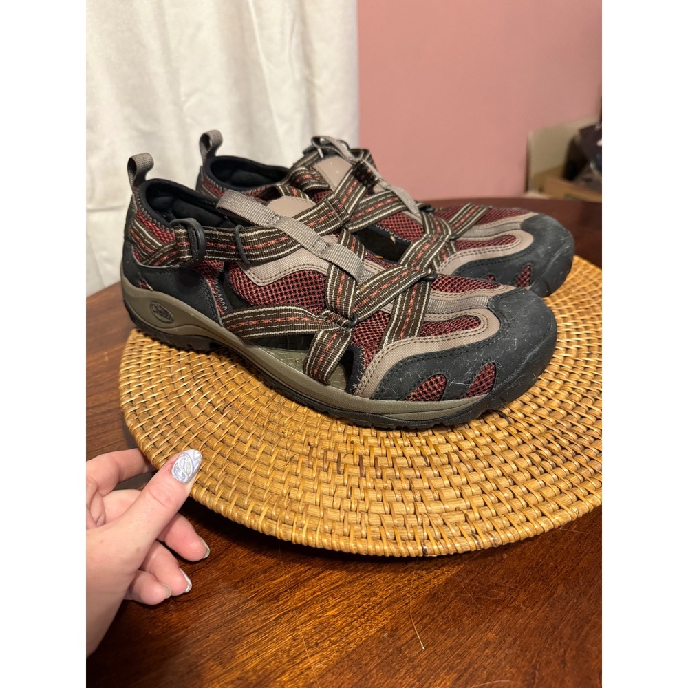 Chaco Mens J104905 Outcross Evo 2 Hiking Water Shoes Burgundy Brown Vibram Sz 12